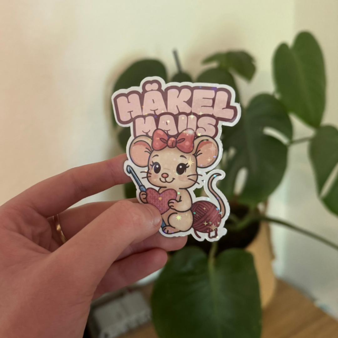Häkelmaus Sticker ✨