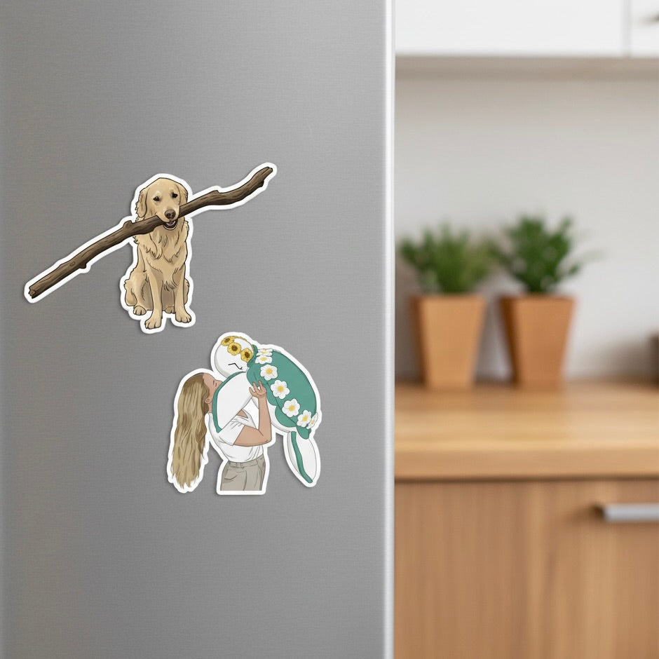 Personalisierter Magnet & Sticker (3er Set)