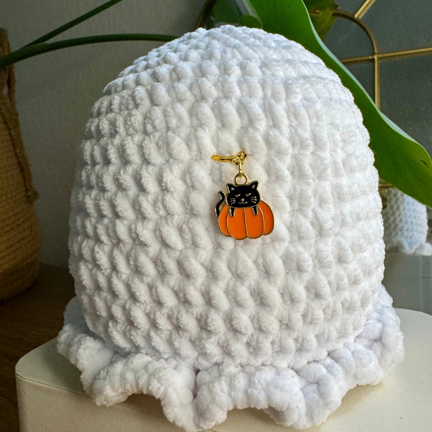 Maschenmarkierer "Kürbis mit Katze"