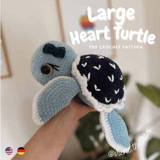 Häkelmuster “Large Heart Turtle” (ENG/GER)