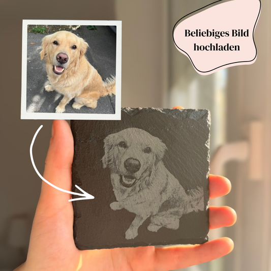 Personalisierte Schiefer-Untersetzer mit Foto