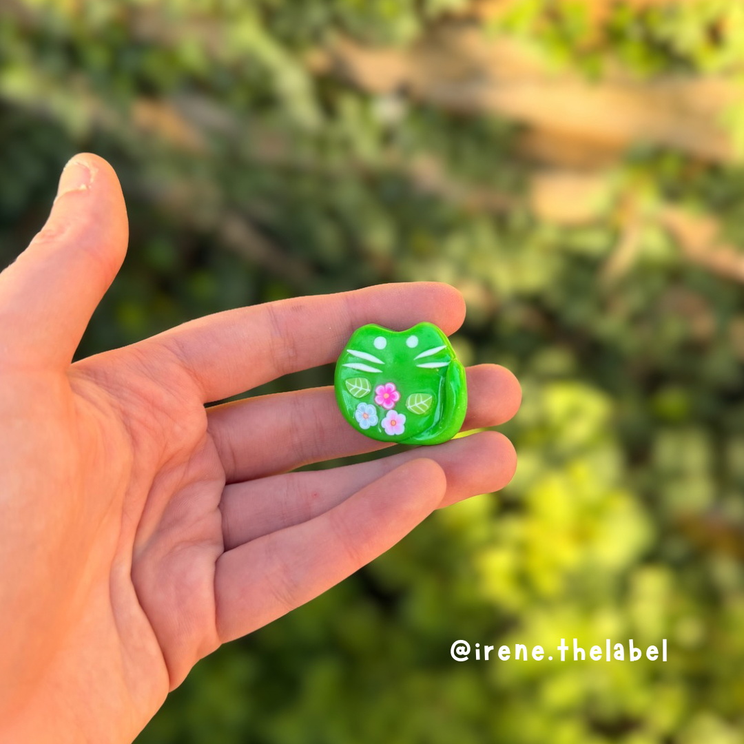 “Spring Cat” Magnet OR Keychain