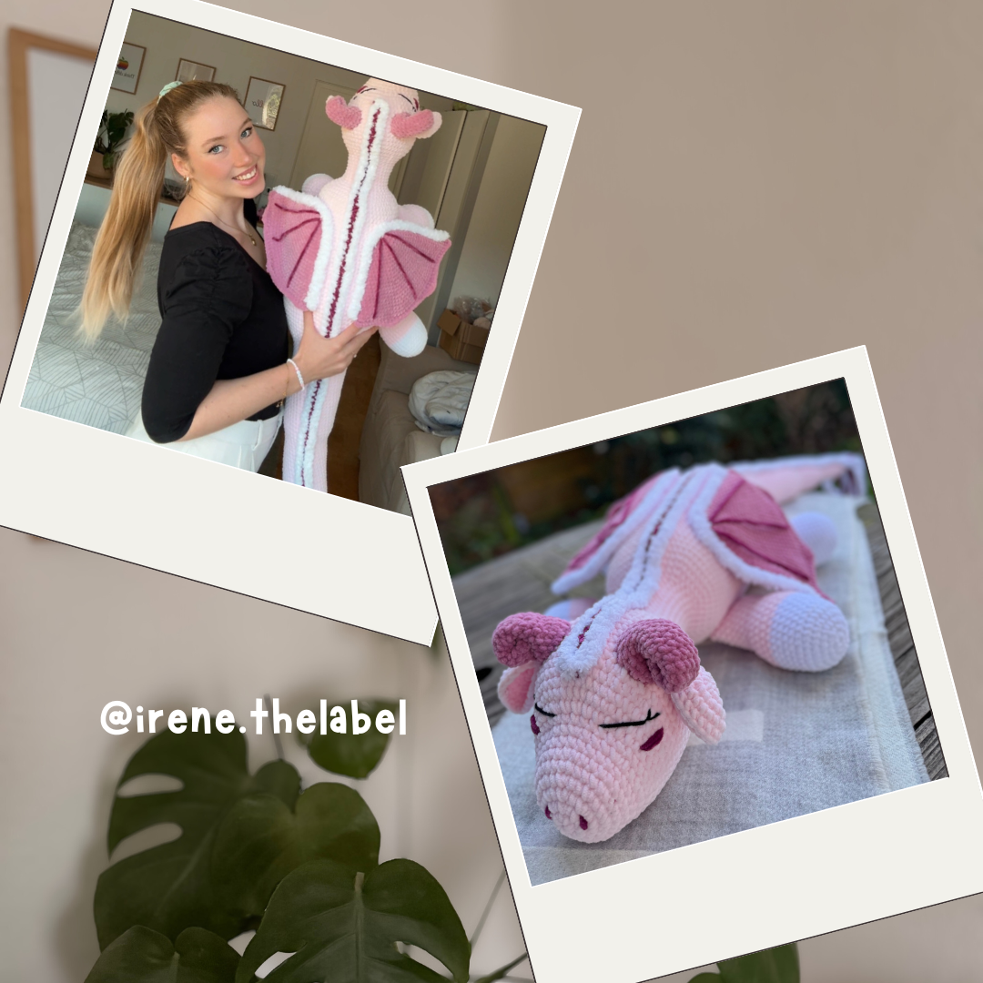 Plushie "Jumbo Drache rosa" 🐉